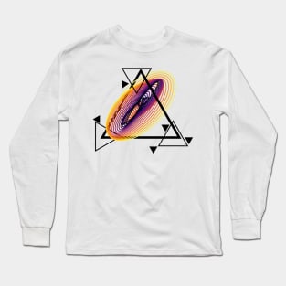 Harmonic Motion Geometry | Inferno Wormhole Yellow Red Black Long Sleeve T-Shirt